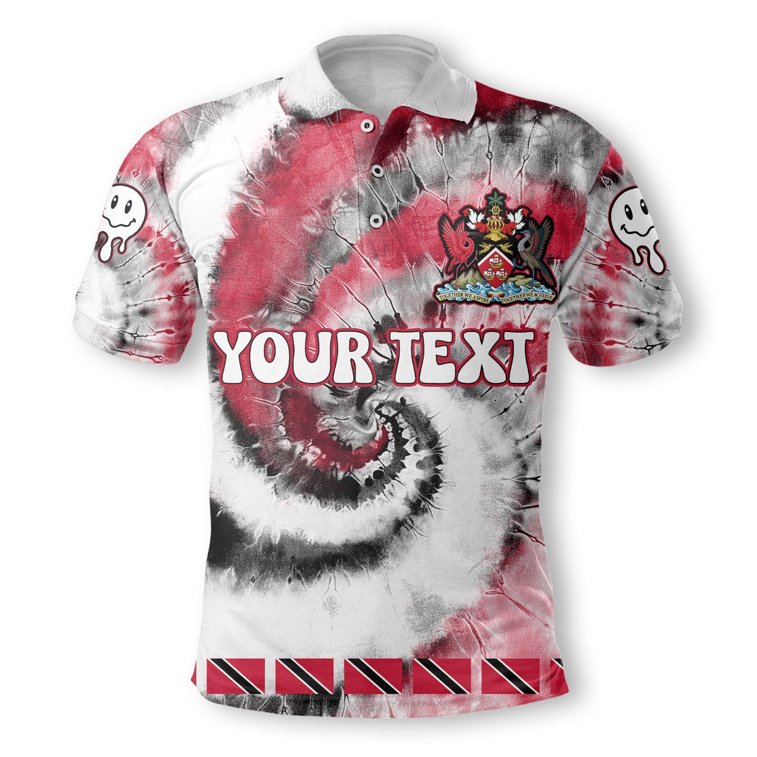 Trinidad And Tobago Polo Shirt Custom Tie Dye Style 2