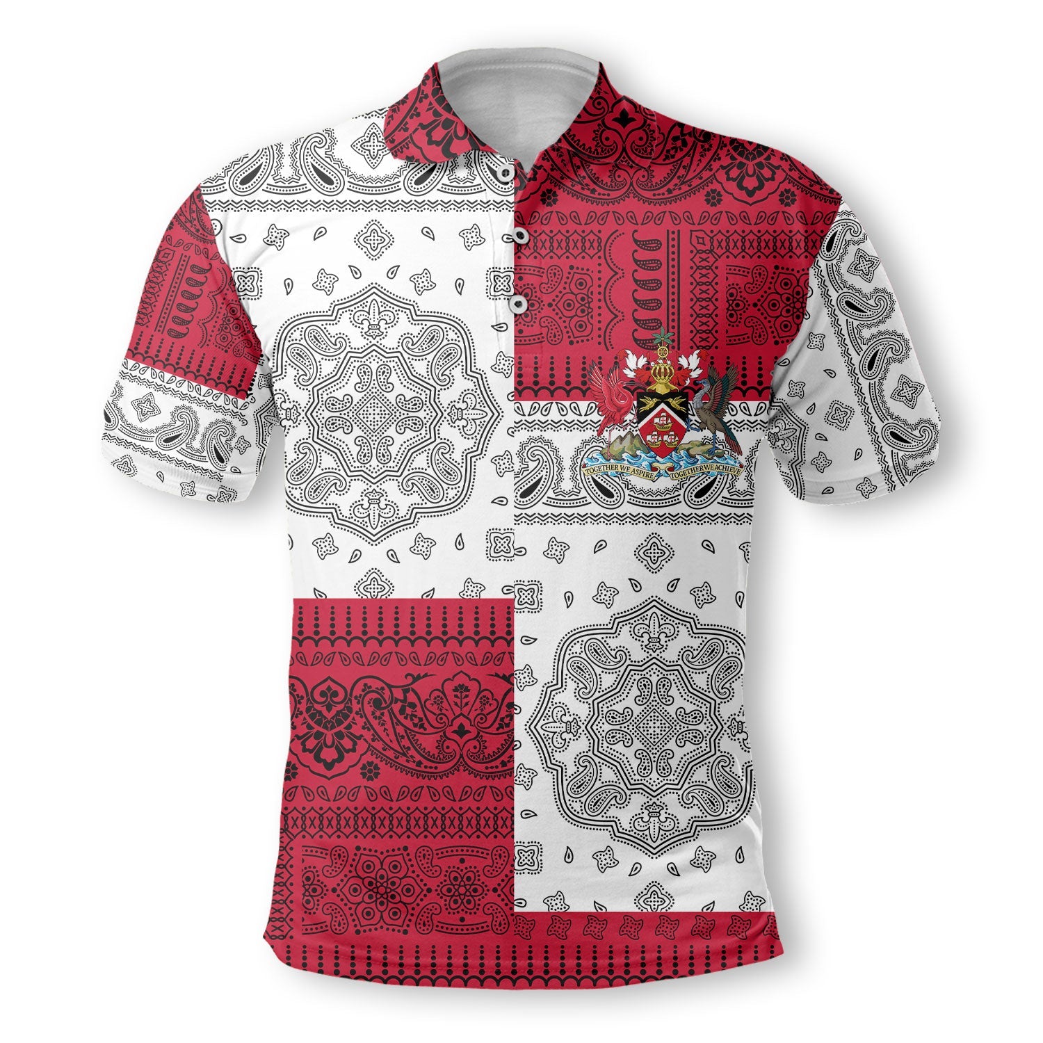 Trinidad And Tobago Polo Shirt Flag And Paisley Basic Style 2