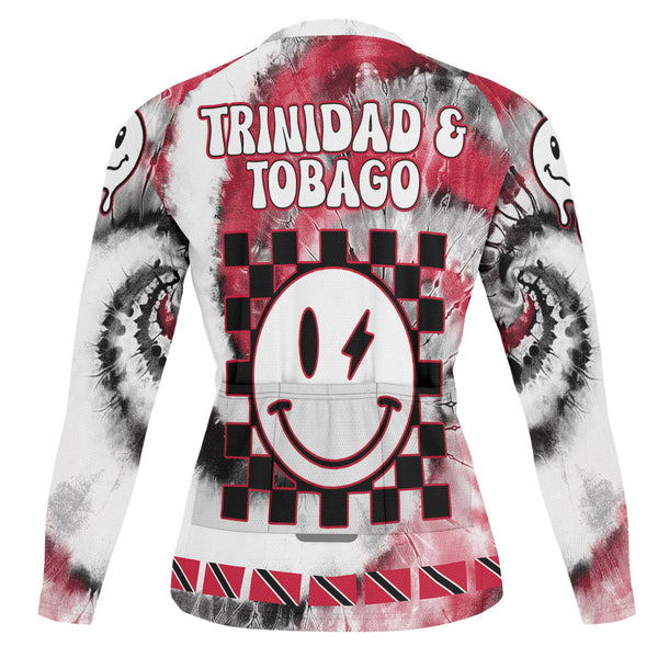 Trinidad And Tobago Raglan Men Cycling Jersey Long Sleeve Custom Tie Dye Style 1