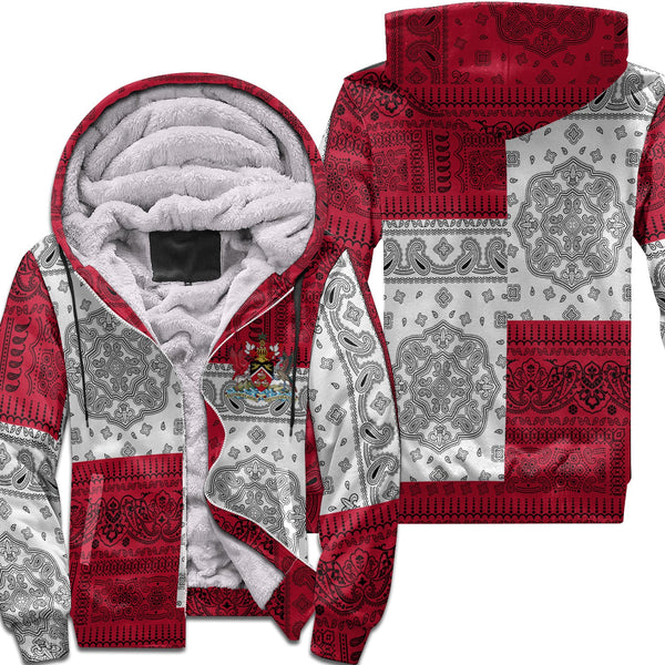 Trinidad And Tobago Sherpa Hoodie Flag And Paisley Basic Style 1