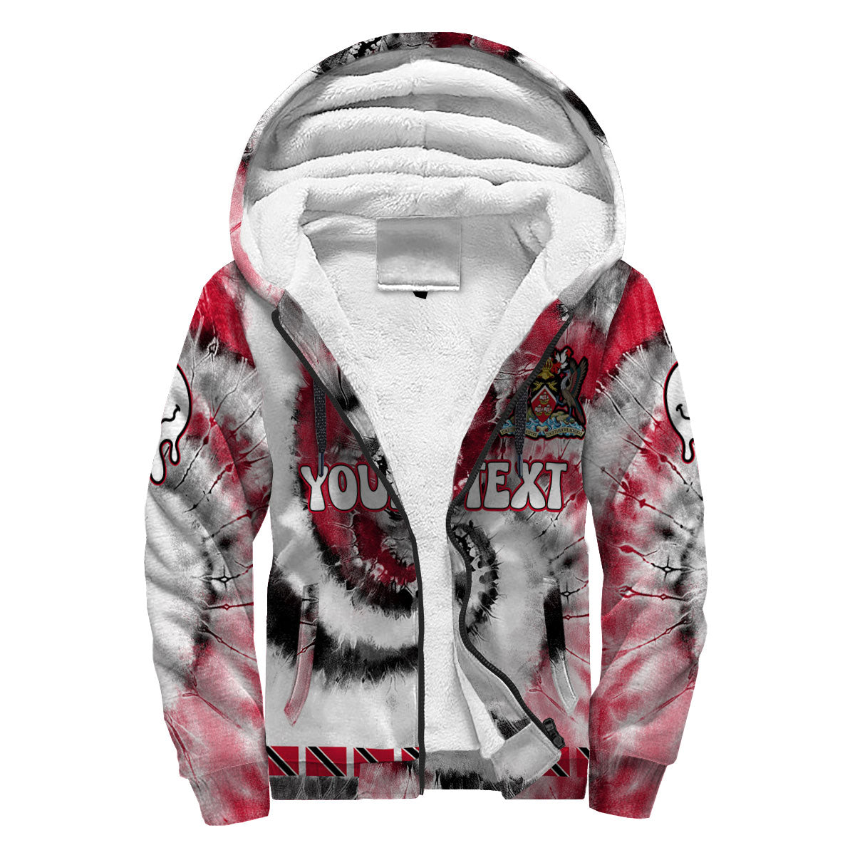 Trinidad And Tobago Sherpa Hoodie Custom Tie Dye Style 3