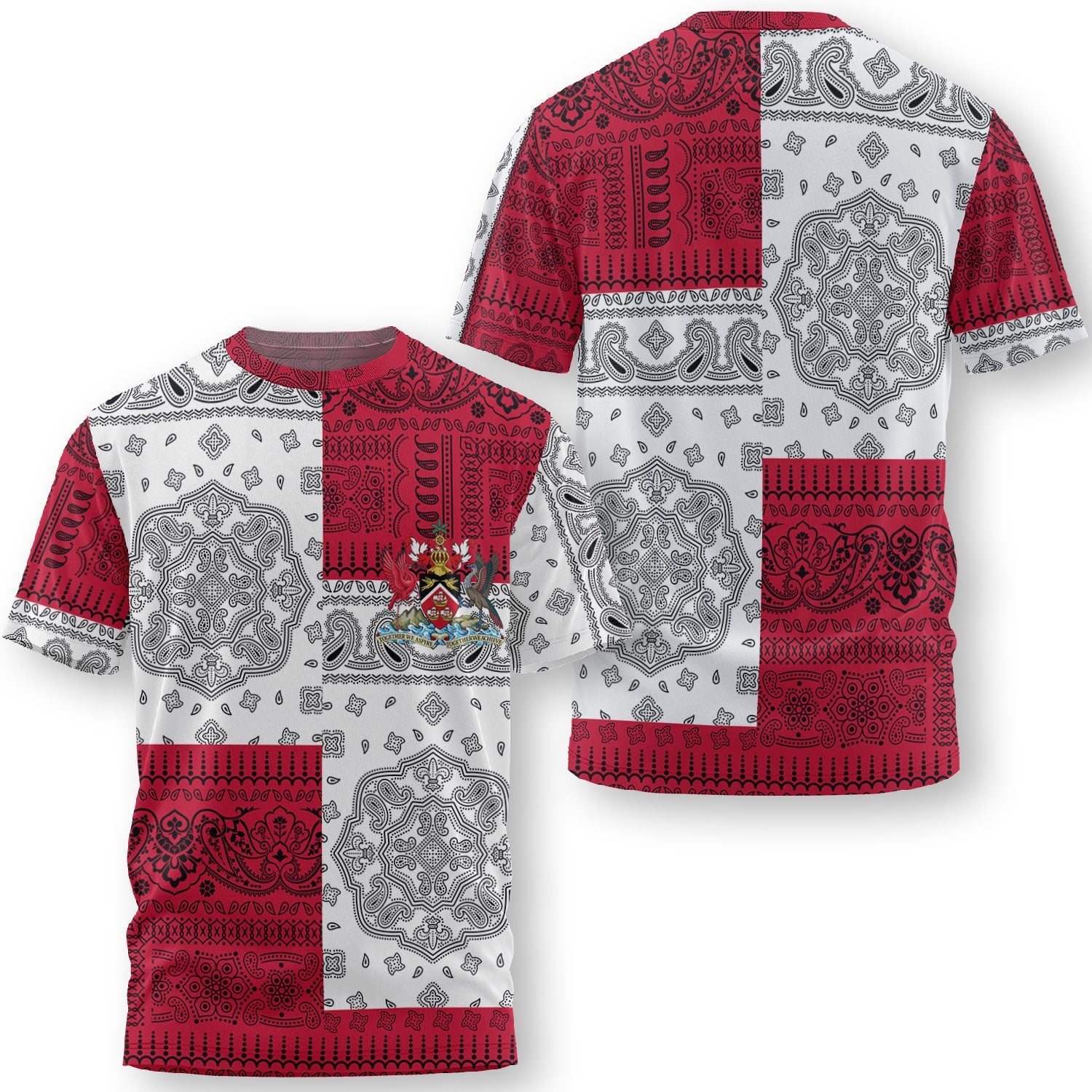 Trinidad And Tobago T Shirt Flag And Paisley Basic Style 1