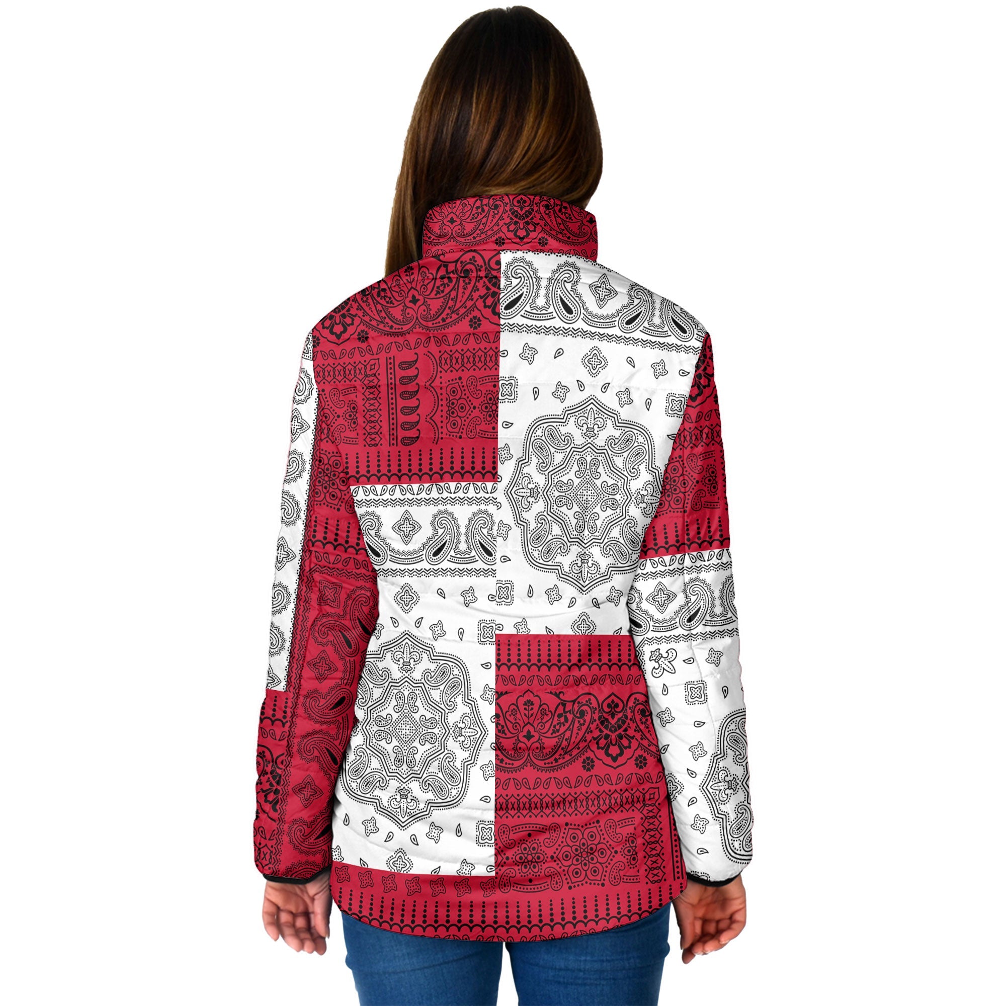 Trinidad And Tobago Women Padded Jacket Flag And Paisley Basic Style 2