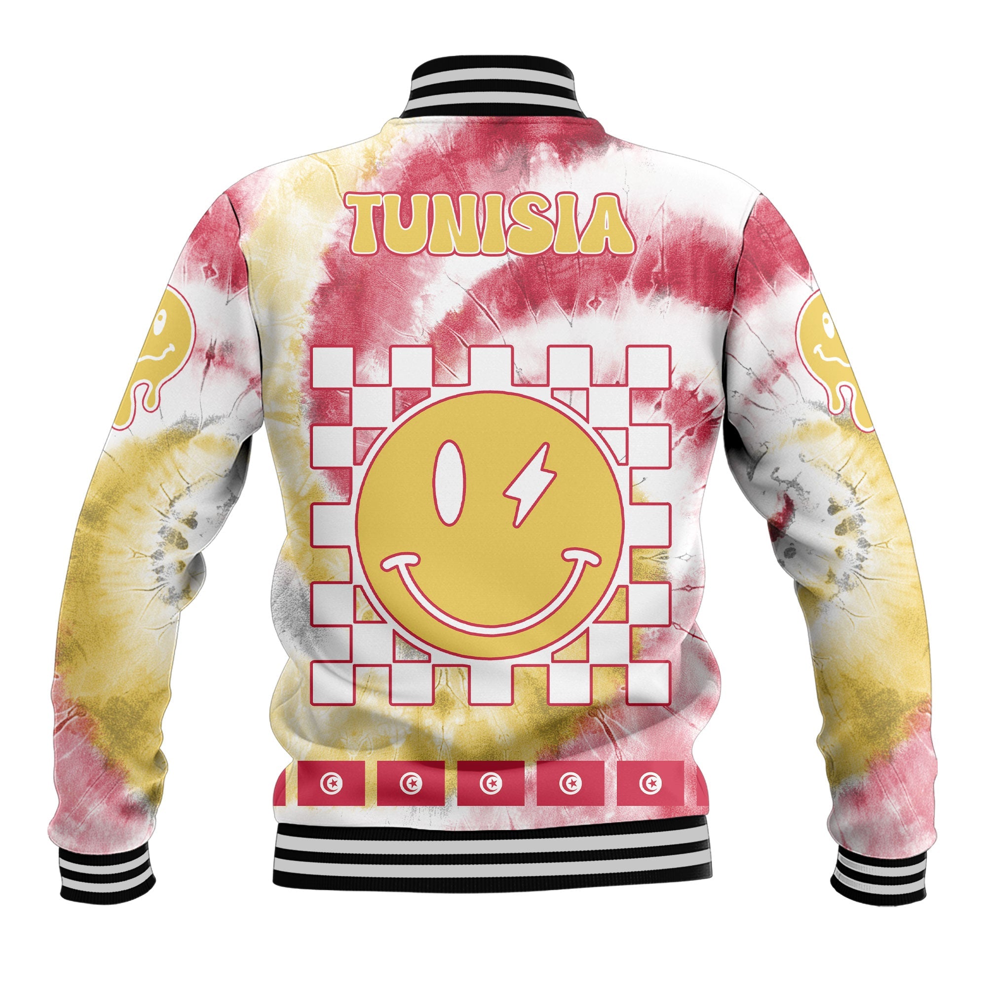 Tunisia Baseball Jacket Custom Tie Dye Style 3