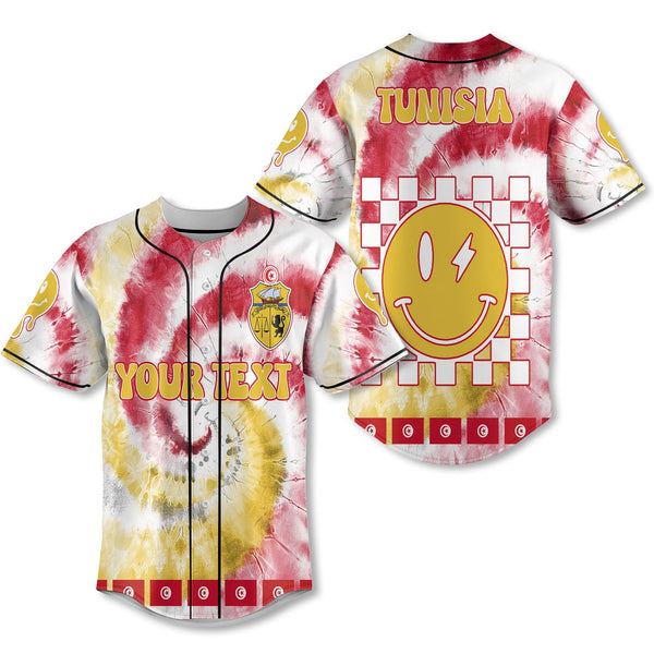 Tunisia Baseball Jersey Custom Tie Dye Style 1