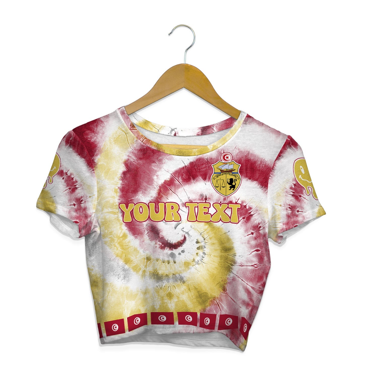 Tunisia Croptop T Shirt Custom Tie Dye Style 1