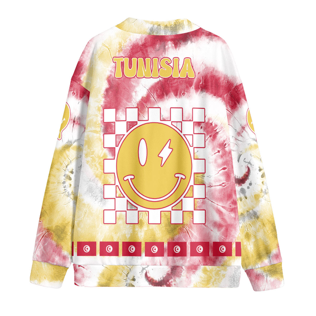 Tunisia Fleece Cardigan Custom Tie Dye Style 2