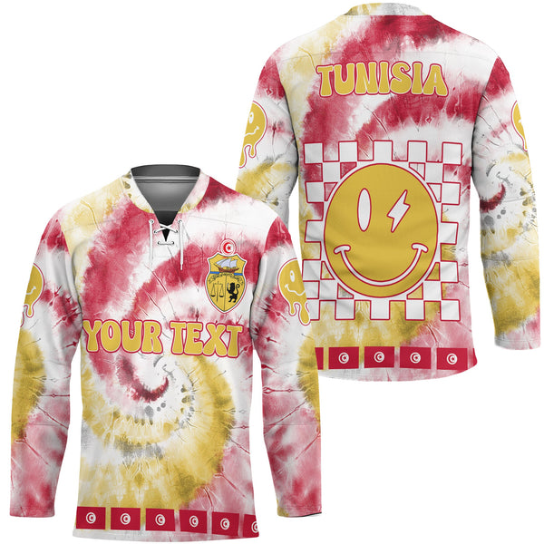 Tunisia Hockey Jersey Custom Tie Dye Style 1