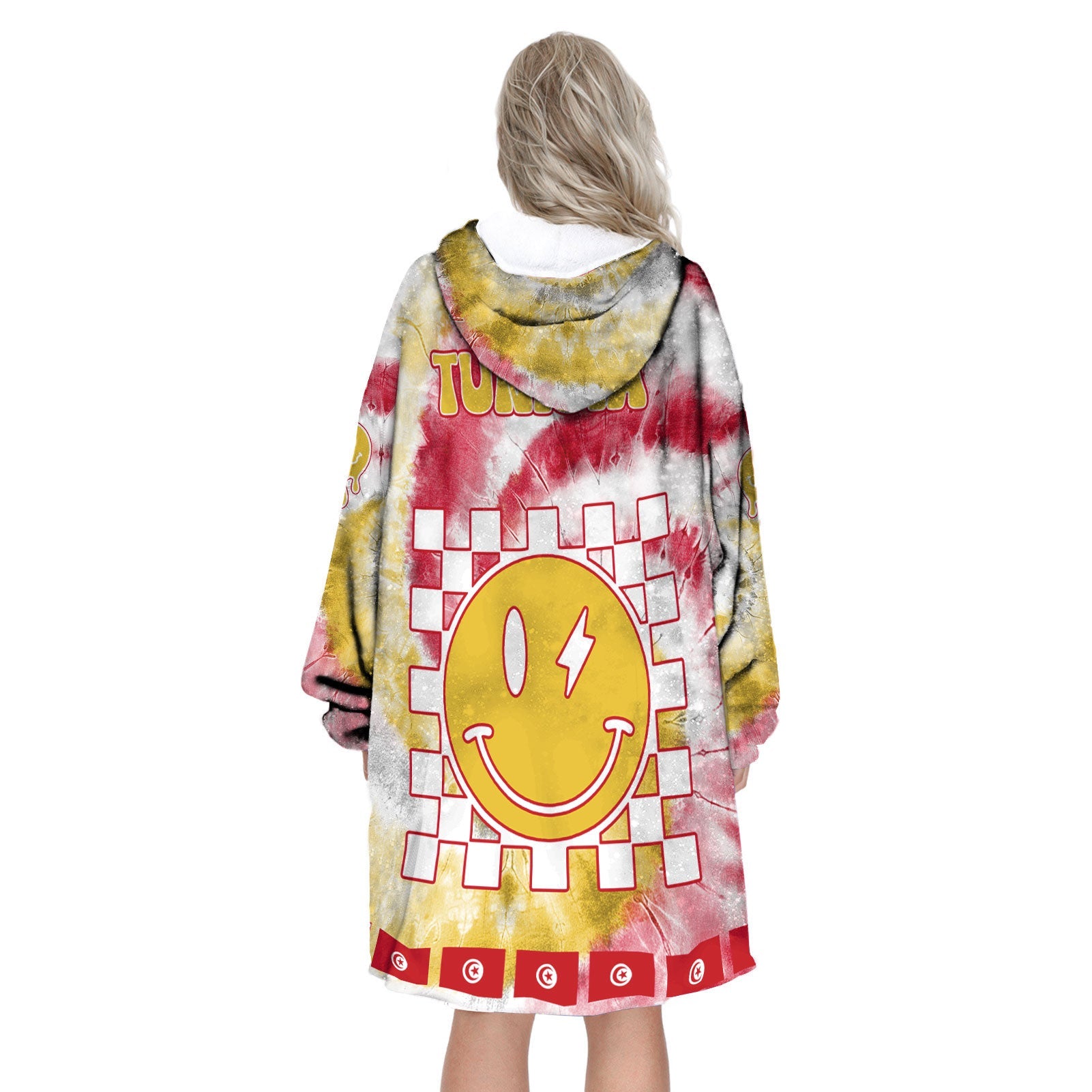 Tunisia Hoodie Blanket Custom Tie Dye Style 3