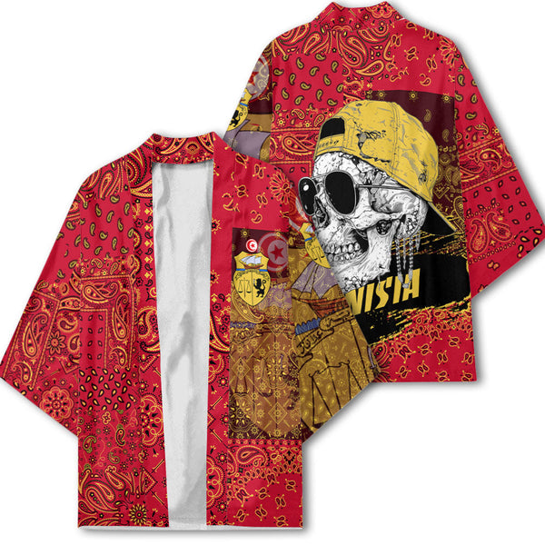 Tunisia Kimono Paisley Flag And Skull Style 2