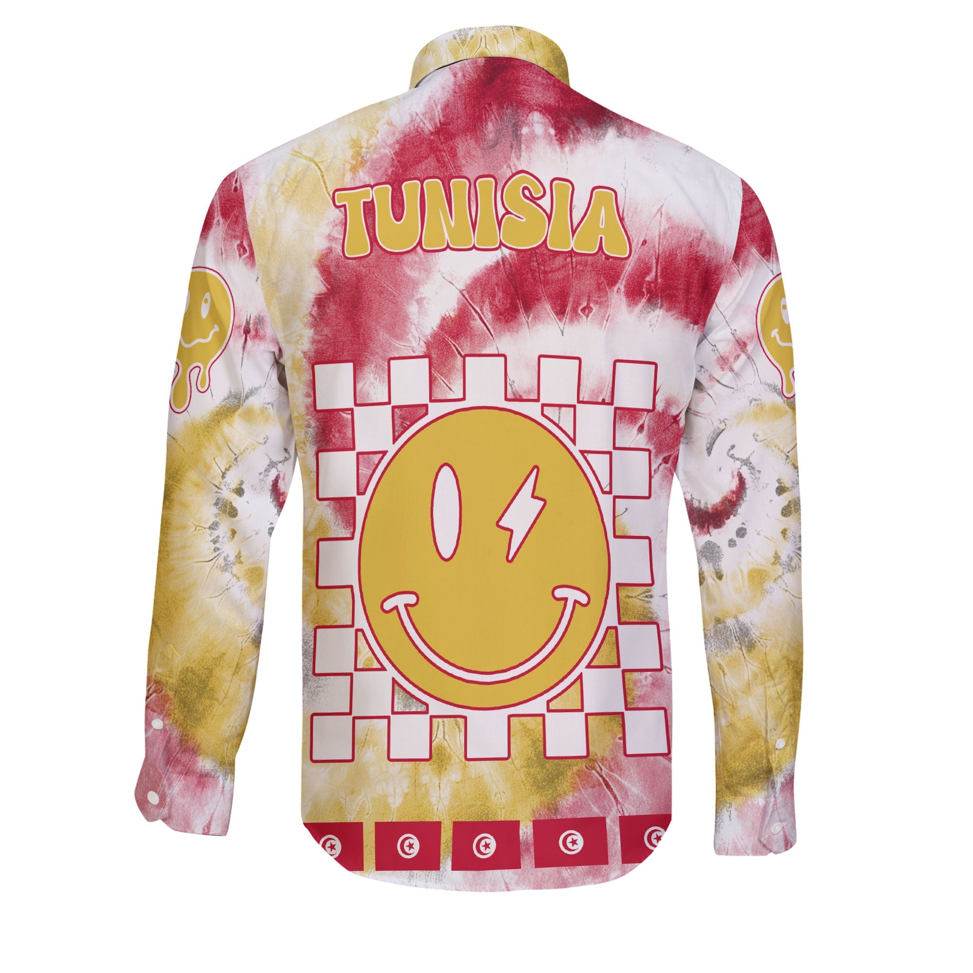 Tunisia Long Sleeve Button Shirt Custom Tie Dye Style 2