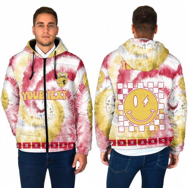 Tunisia Men Hooded Padded Jacket Custom Tie Dye Style 1