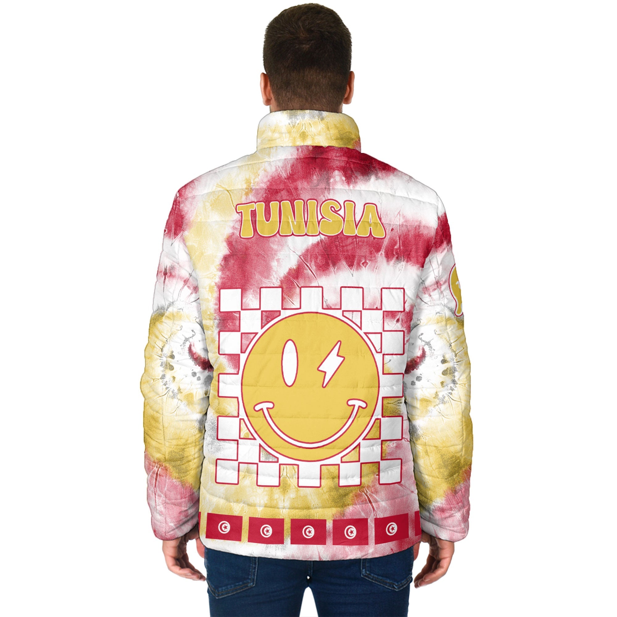 Tunisia Men Padded Jacket Custom Tie Dye Style 2