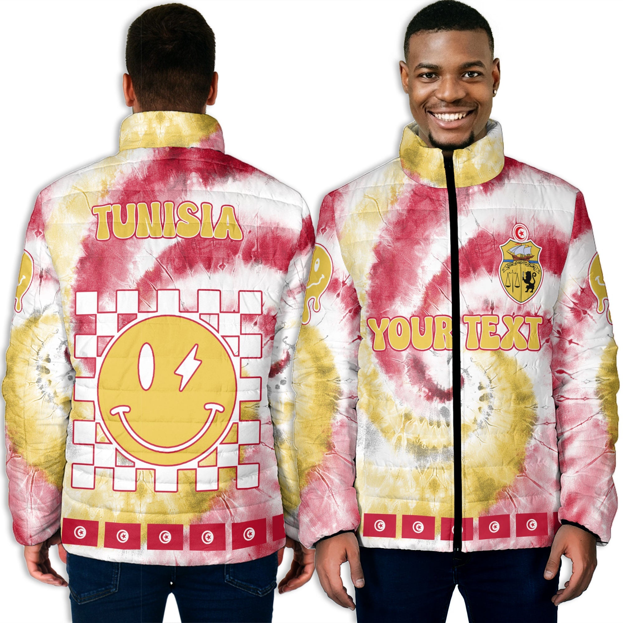 Tunisia Men Padded Jacket Custom Tie Dye Style 3