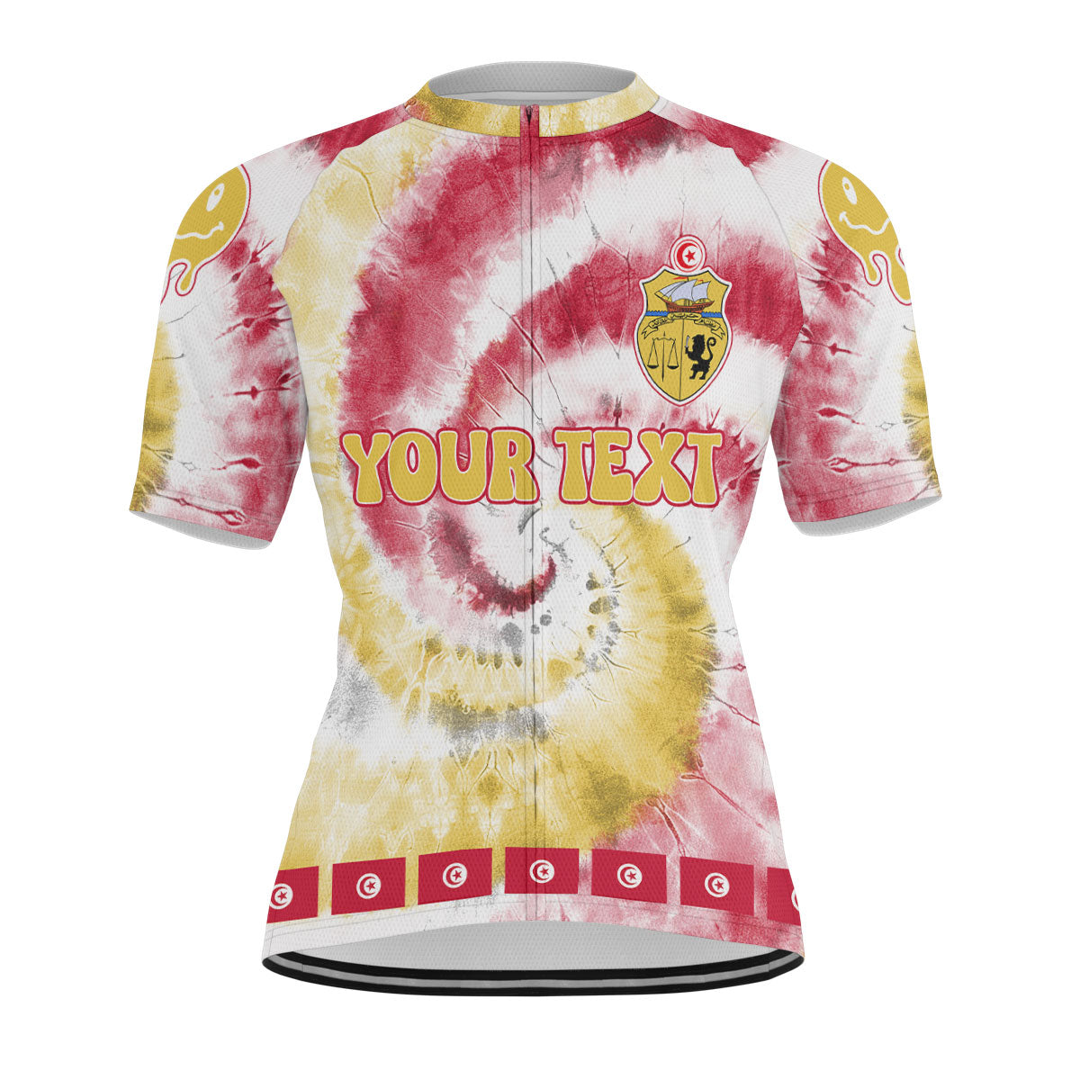 Tunisia Men Cycling Jersey Custom Tie Dye Style 1