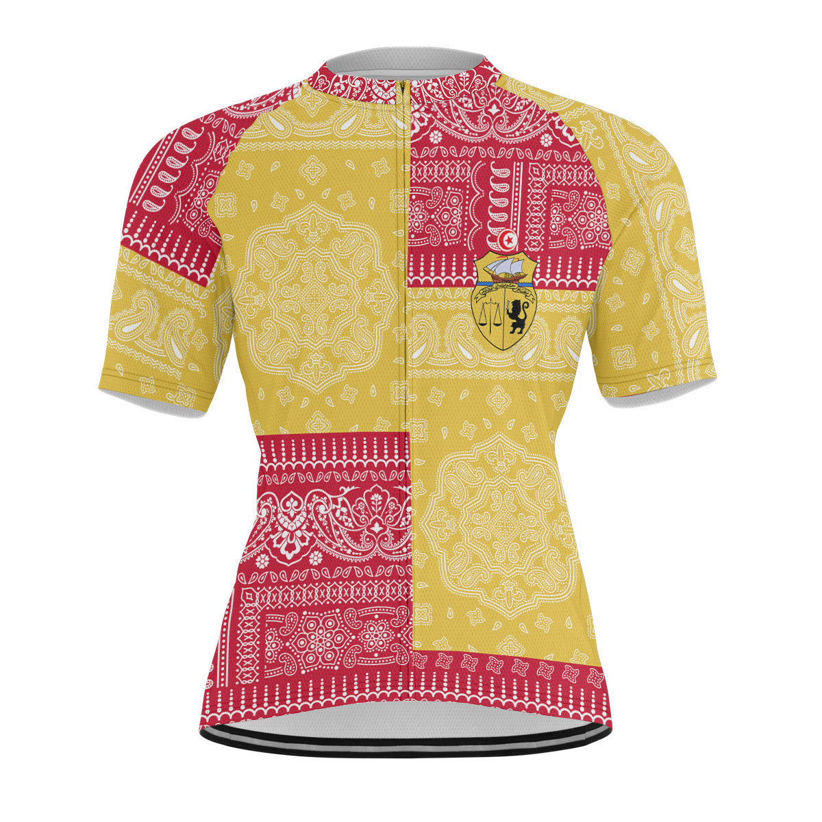 Tunisia Men Cycling Jersey Flag And Paisley Basic Style 1