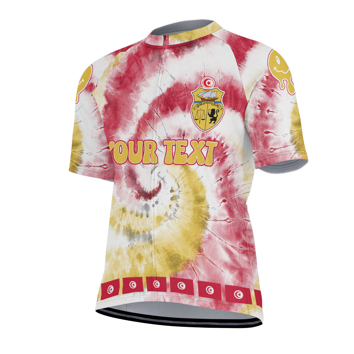 Tunisia Men Cycling Jersey Custom Tie Dye Style 2