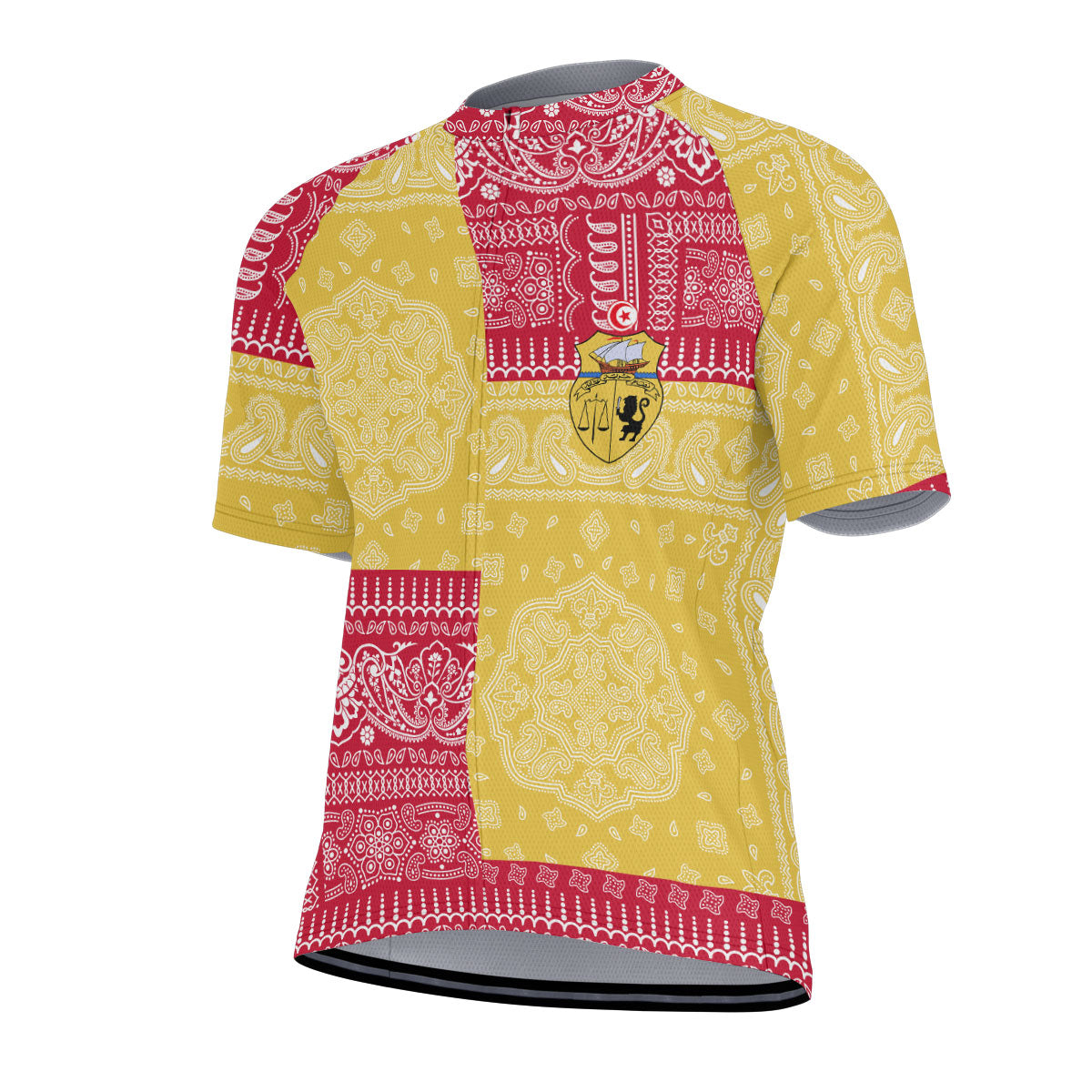 Tunisia Men Cycling Jersey Flag And Paisley Basic Style 2