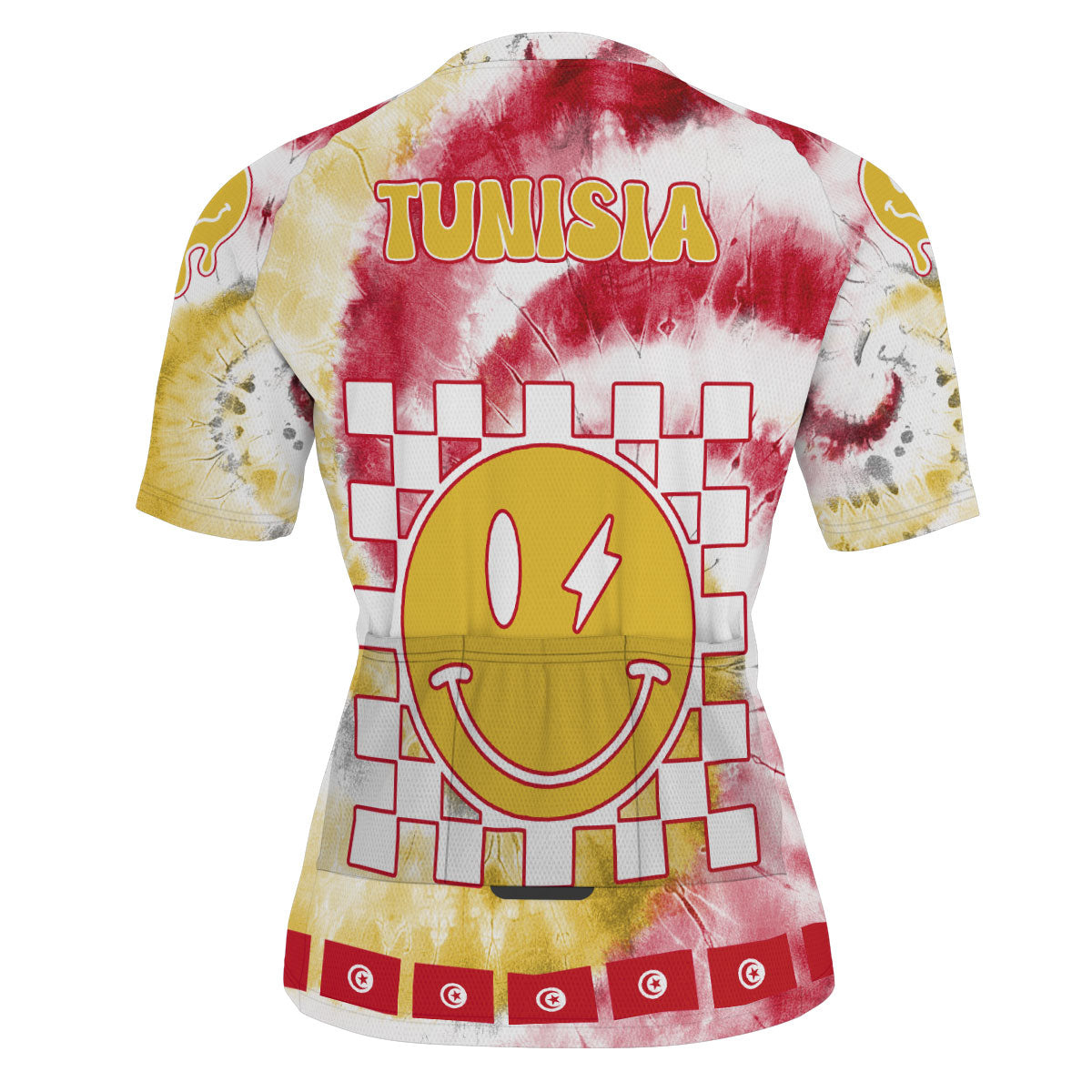 Tunisia Men Cycling Jersey Custom Tie Dye Style 3