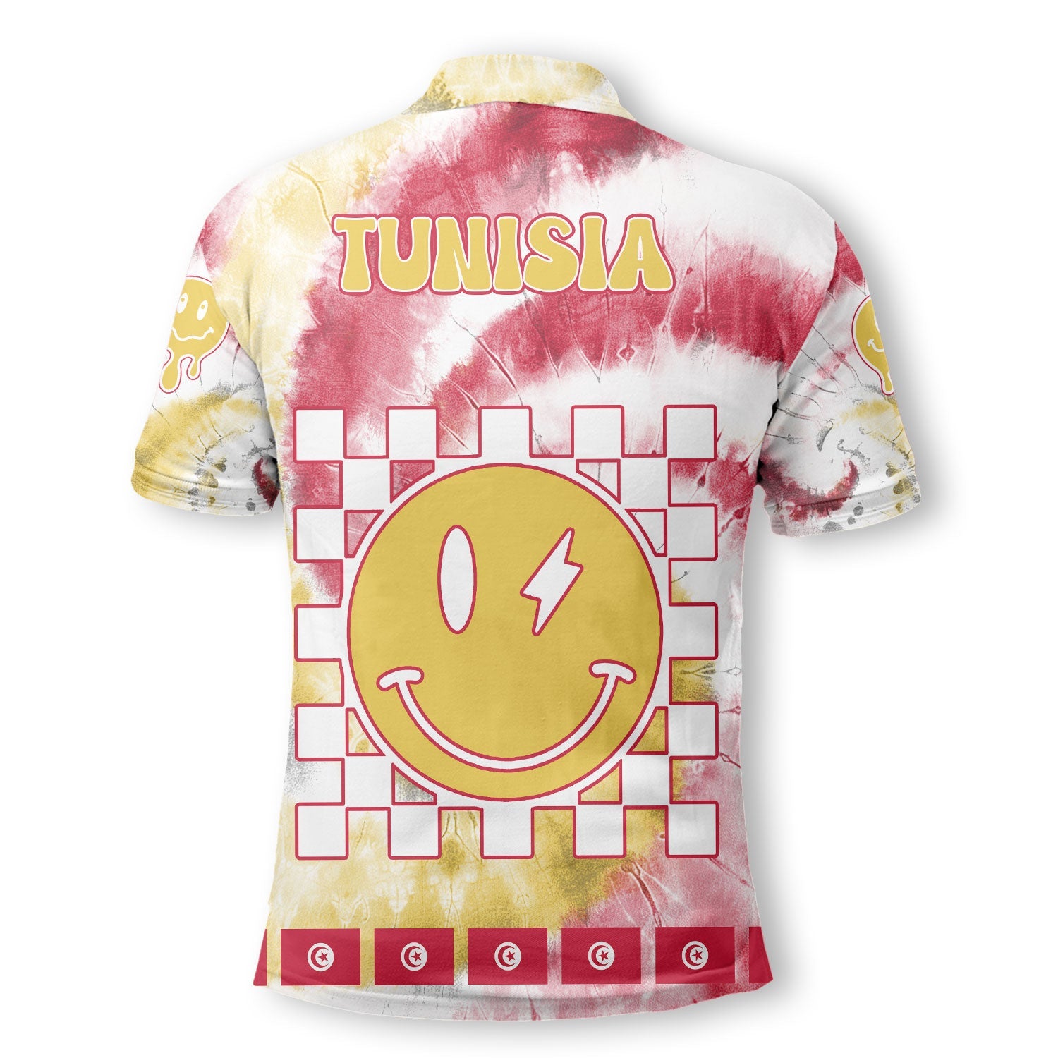 Tunisia Polo Shirt Custom Tie Dye Style 3