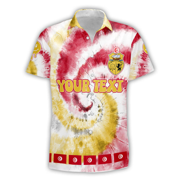 Tunisia Short Sleeve Shirt Custom Tie Dye Style 1