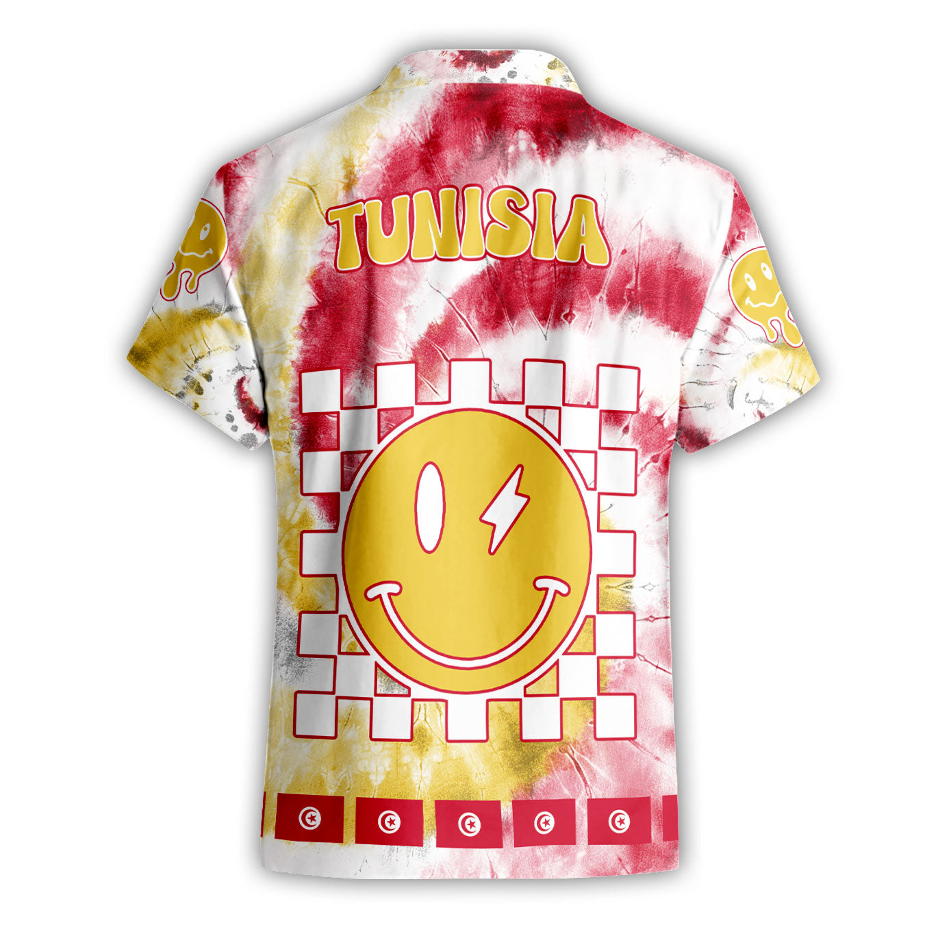 Tunisia Short Sleeve Shirt Custom Tie Dye Style 2