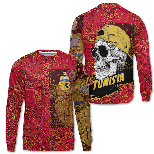 Tunisia Sweatshirt Paisley Flag And Skull Style 1