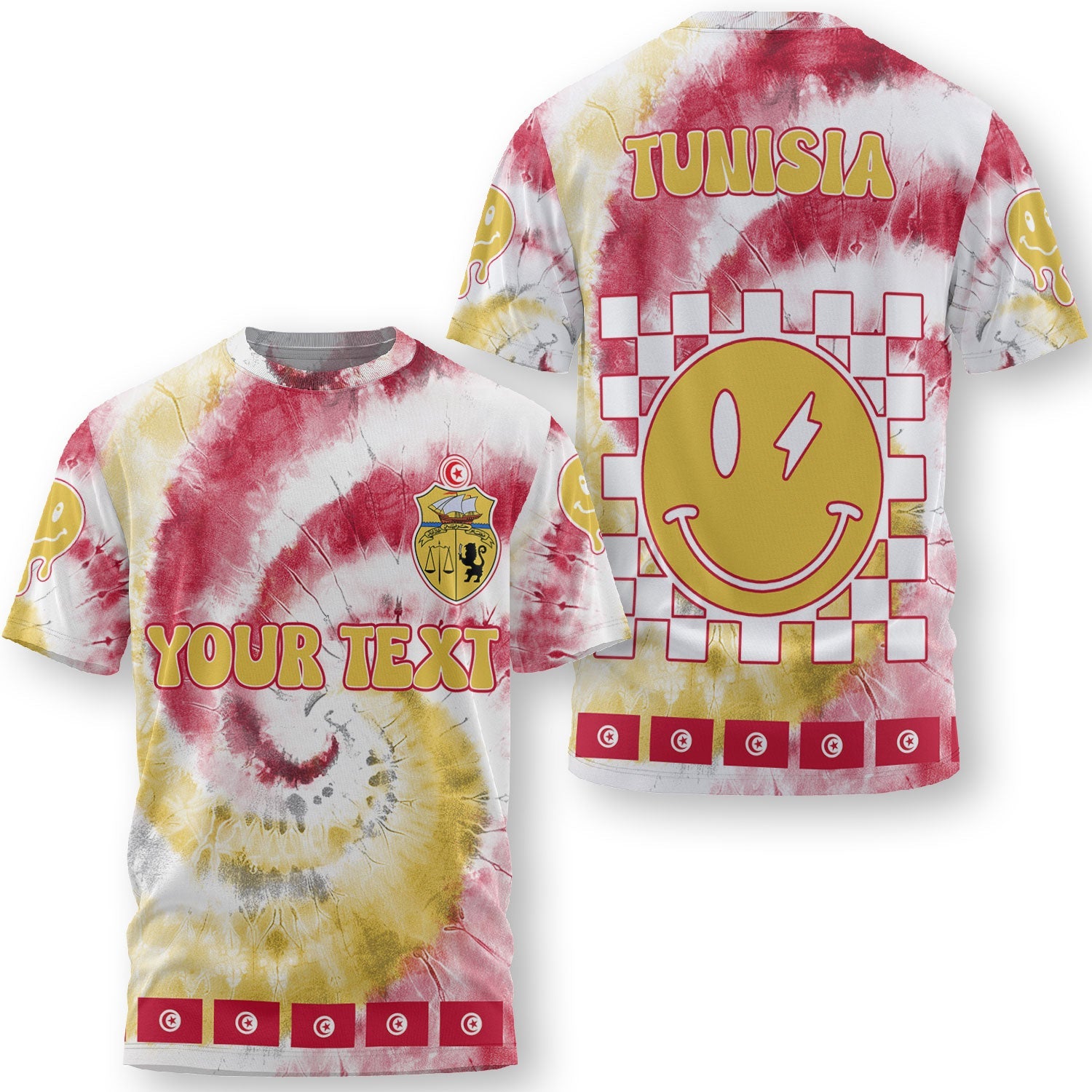 Tunisia T Shirt Custom Tie Dye Style 3