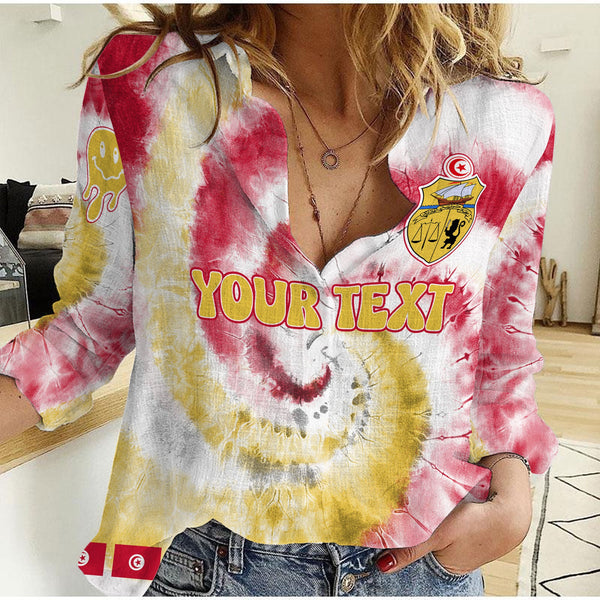 Tunisia Women Casual Shirt Custom Tie Dye Style 1