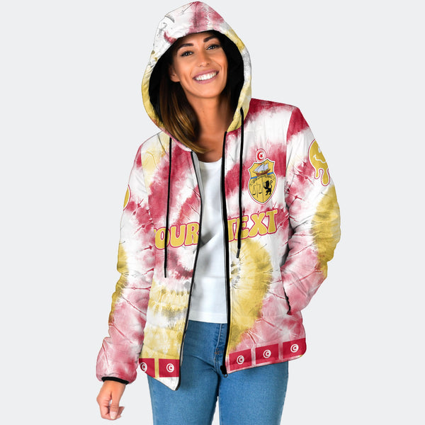 Tunisia Women Hooded Padded Jacket Custom Tie Dye Style 1