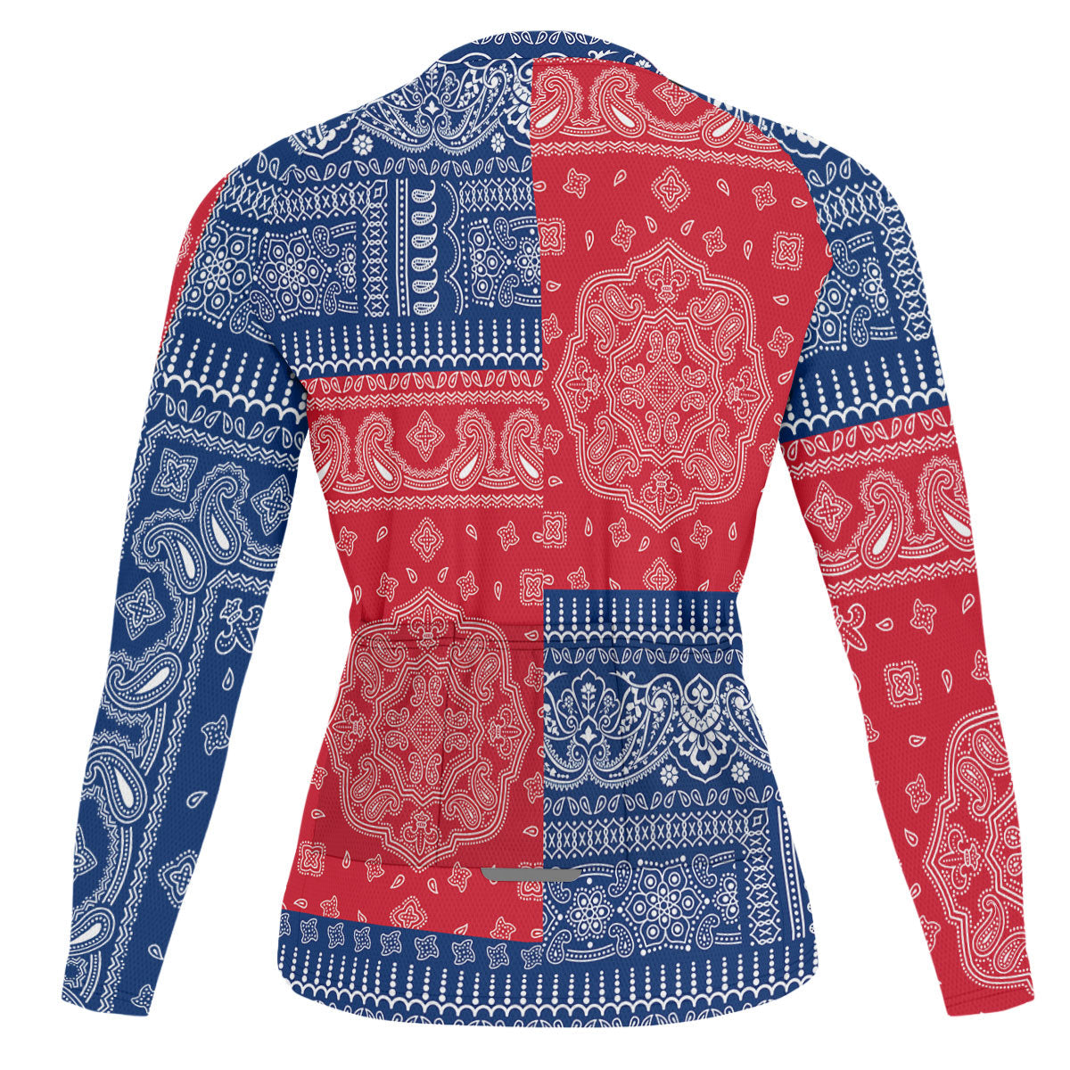 Turks And Caicos Islands Raglan Men Cycling Jersey Long Sleeve Flag And Paisley Basic Style 2