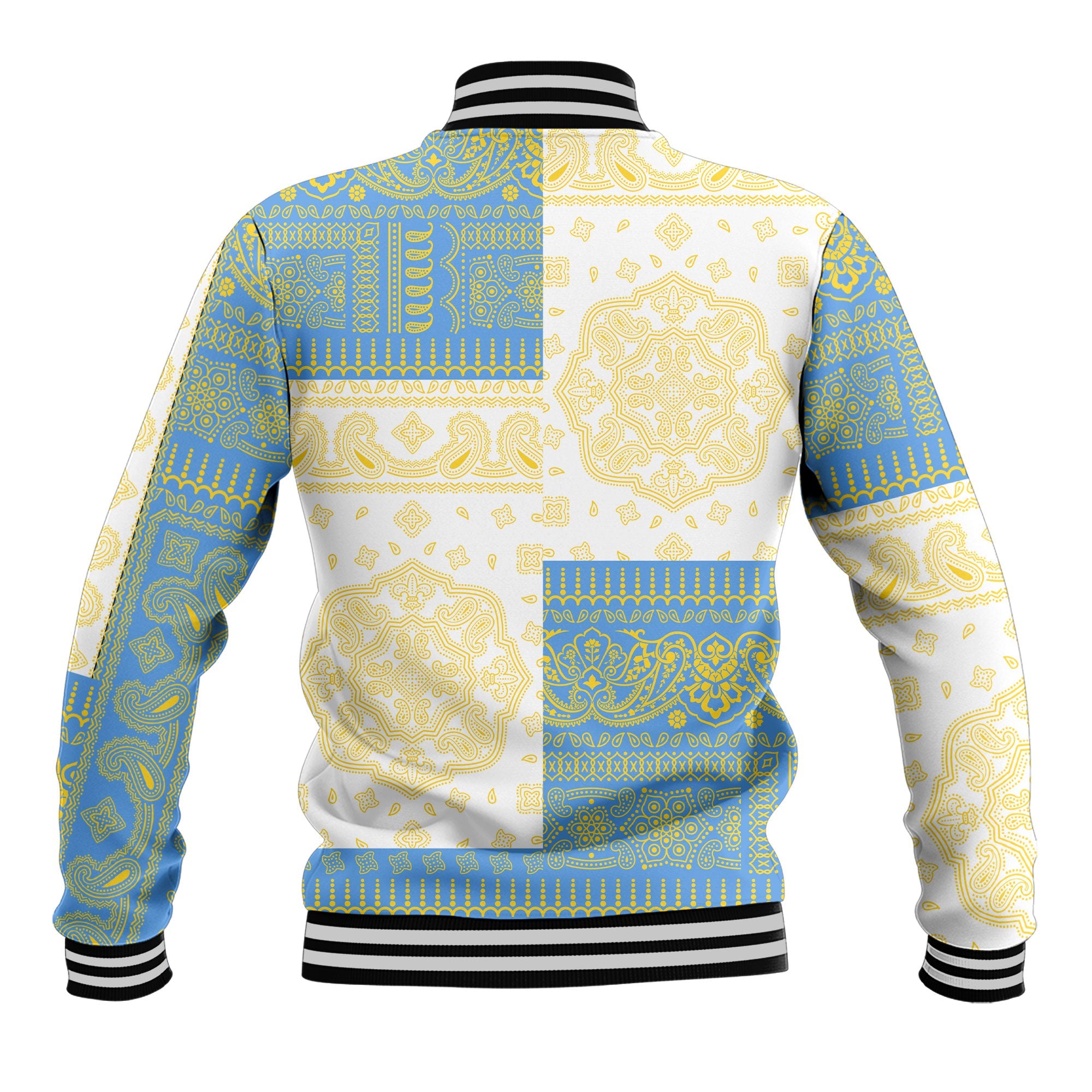 Tuvalu Baseball Jacket Flag And Paisley Basic Style 3