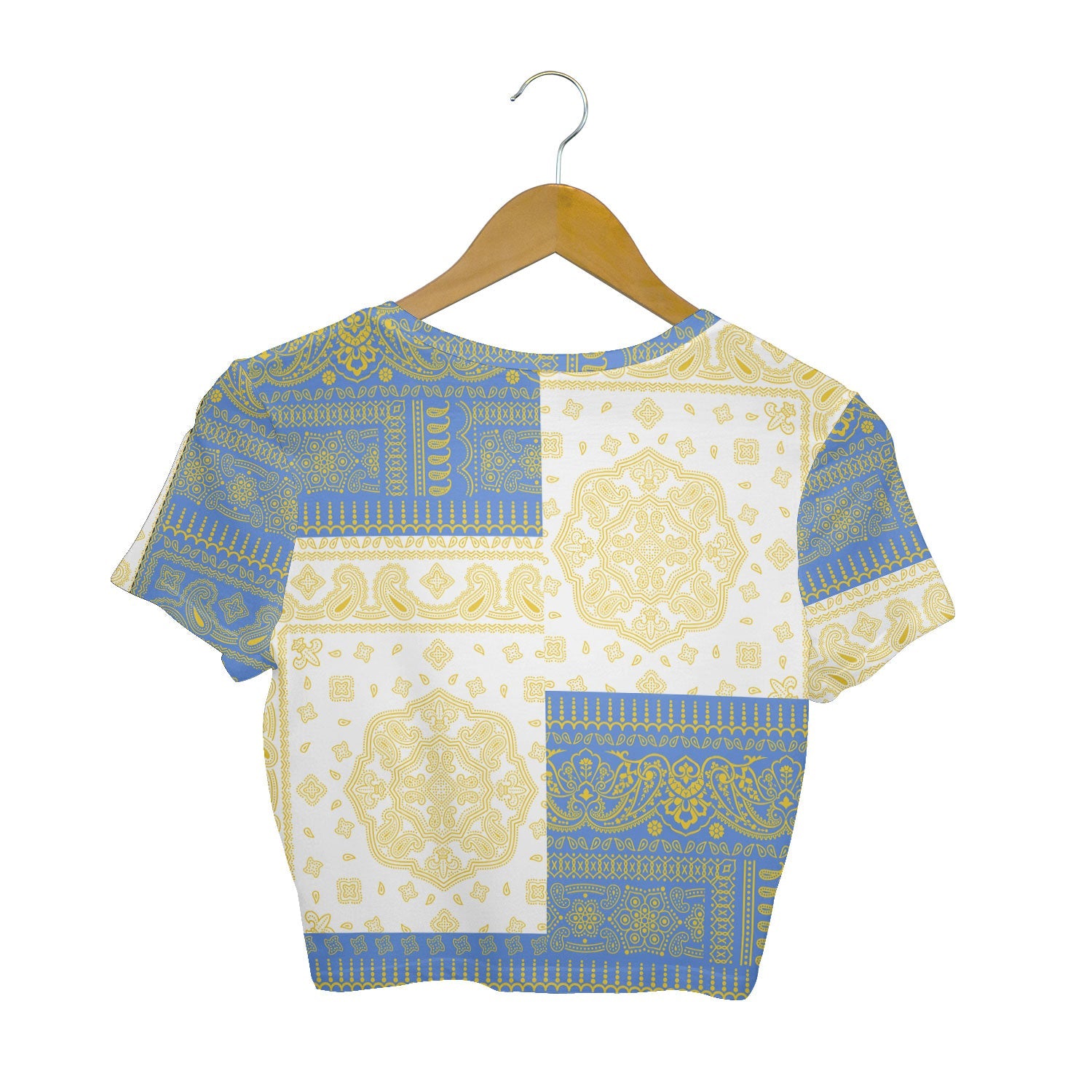 Tuvalu Croptop T Shirt Flag And Paisley Basic Style 2