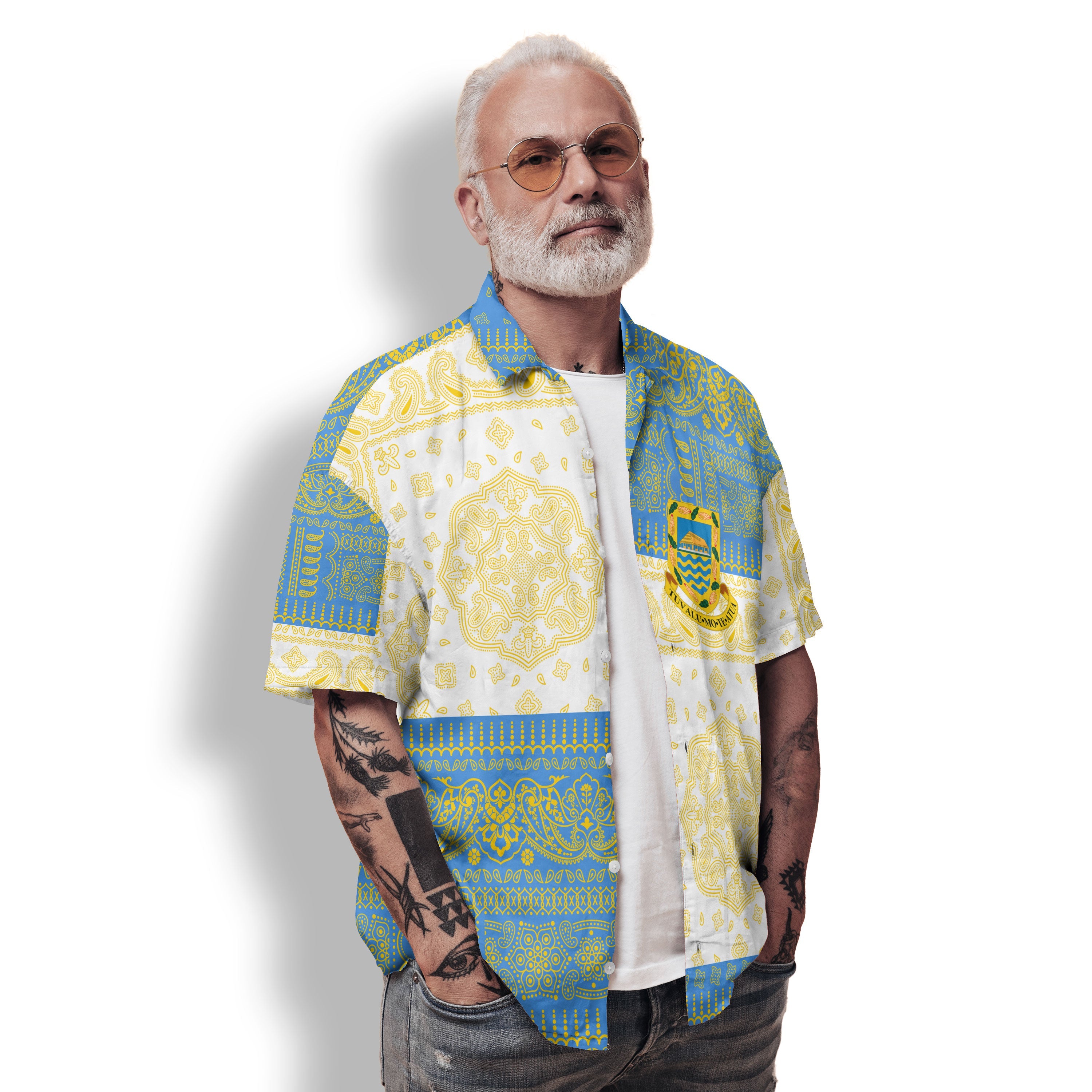 Tuvalu Hawaiian Shirt Flag And Paisley Basic Style 2