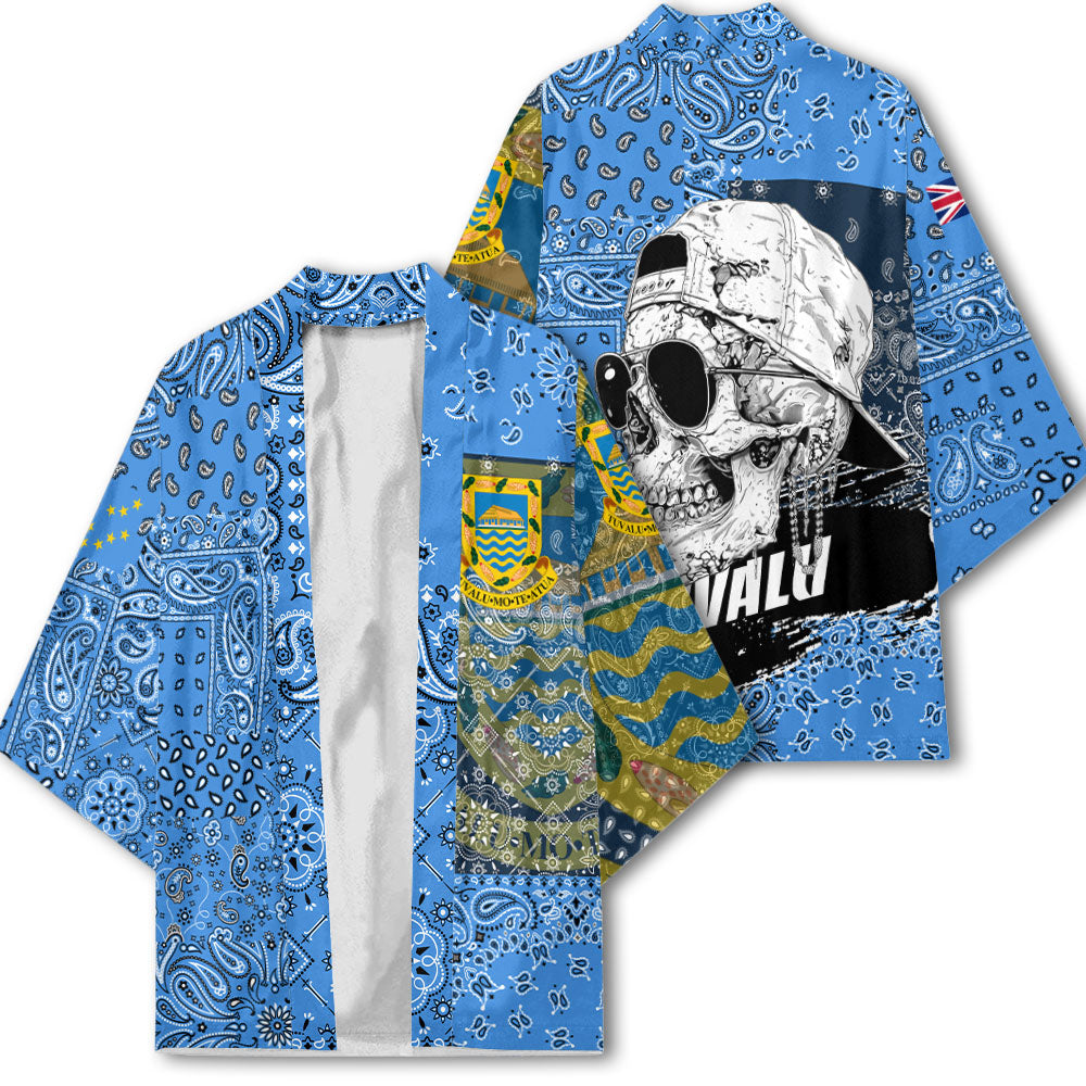 Tuvalu Kimono Paisley Flag And Skull Style 2