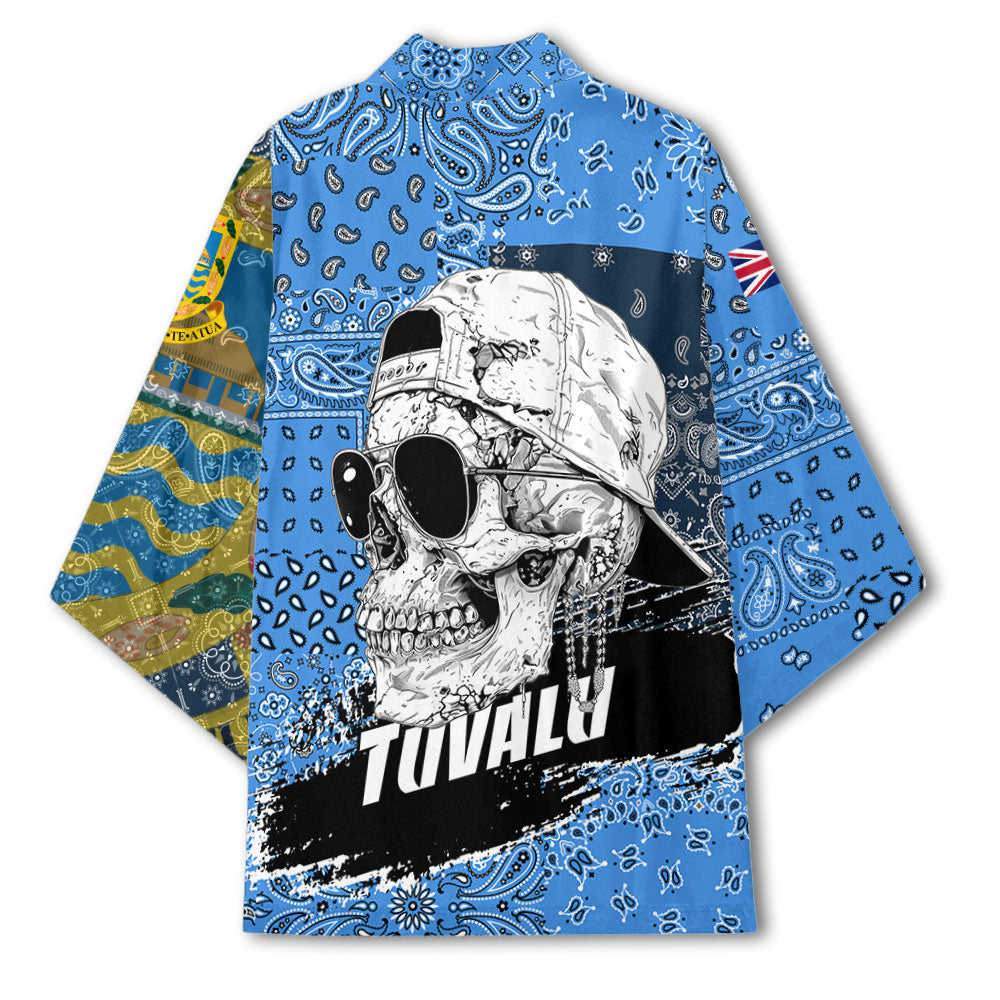 Tuvalu Kimono Paisley Flag And Skull Style 3