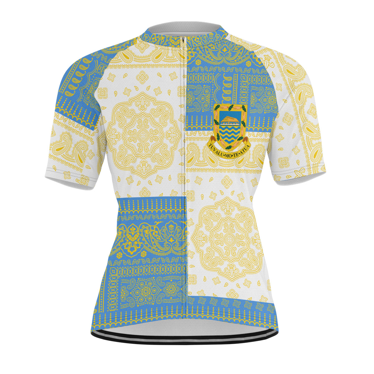 Tuvalu Men Cycling Jersey Flag And Paisley Basic Style 1