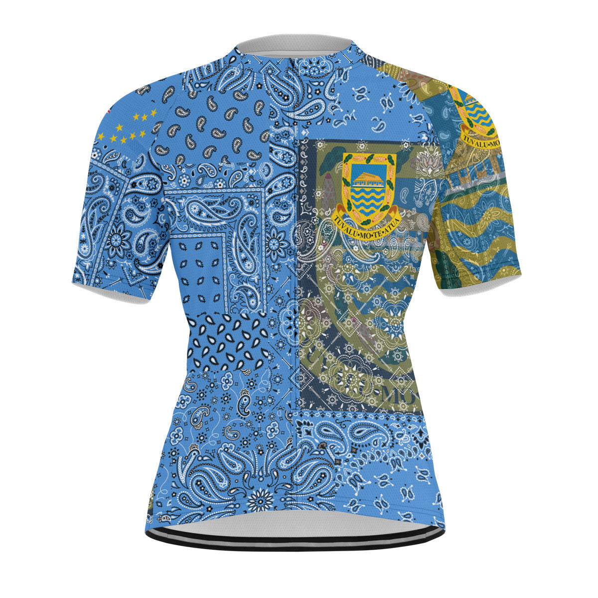 Tuvalu Men Cycling Jersey Paisley Flag And Skull Style 1