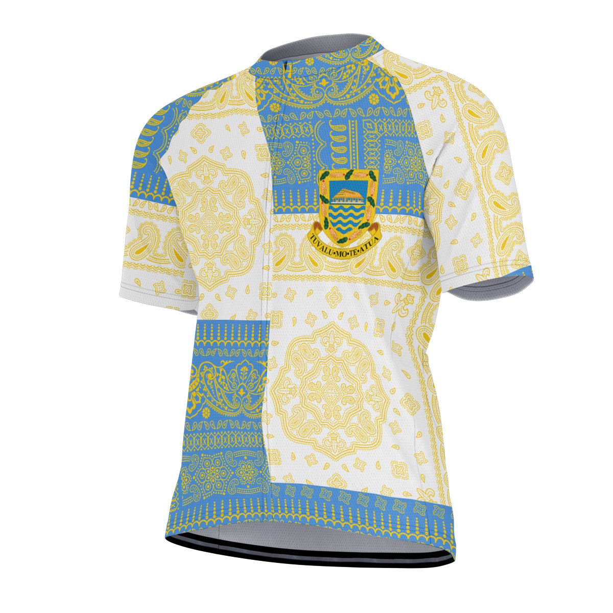 Tuvalu Men Cycling Jersey Flag And Paisley Basic Style 4