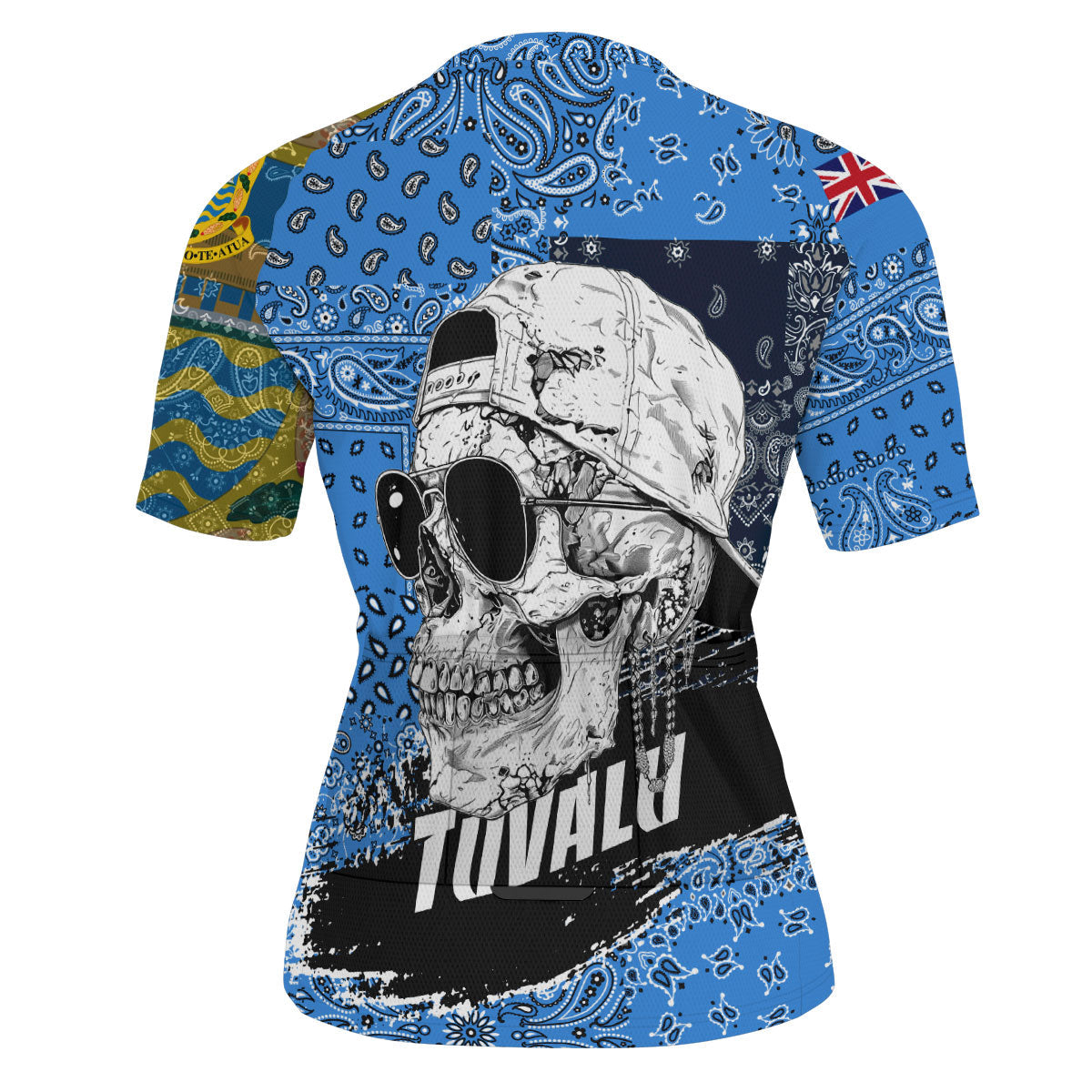 Tuvalu Men Cycling Jersey Paisley Flag And Skull Style 5