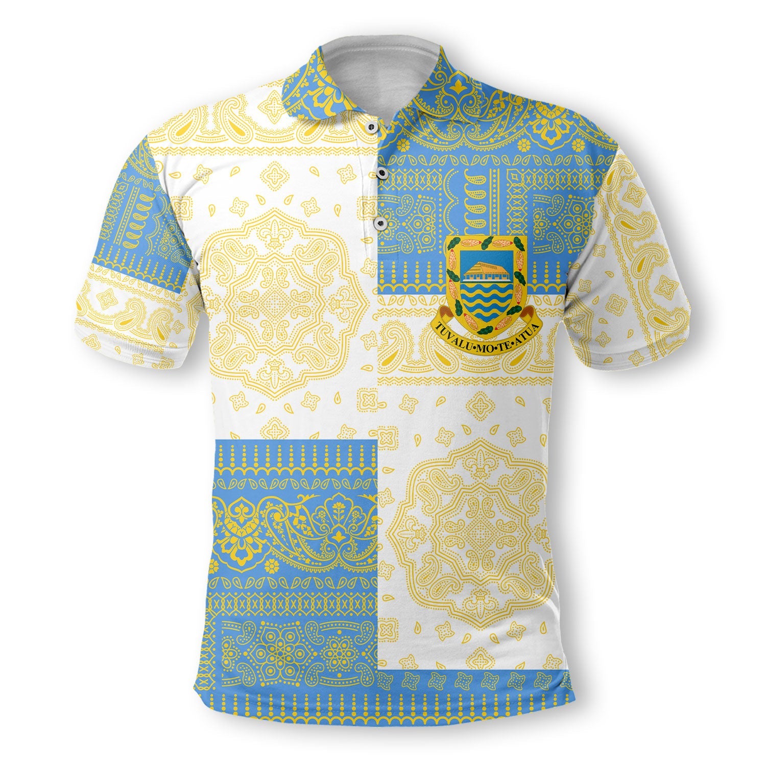 Tuvalu Polo Shirt Flag And Paisley Basic Style 2