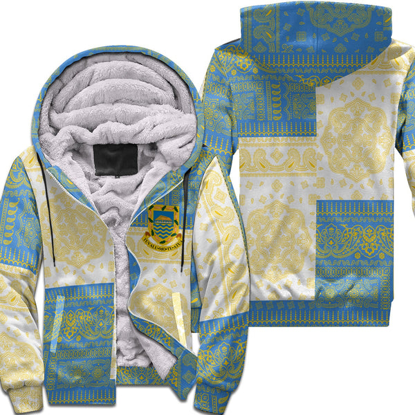 Tuvalu Sherpa Hoodie Flag And Paisley Basic Style 1