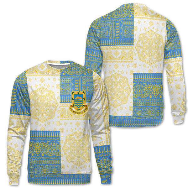 Tuvalu Sweatshirt Flag And Paisley Basic Style 1