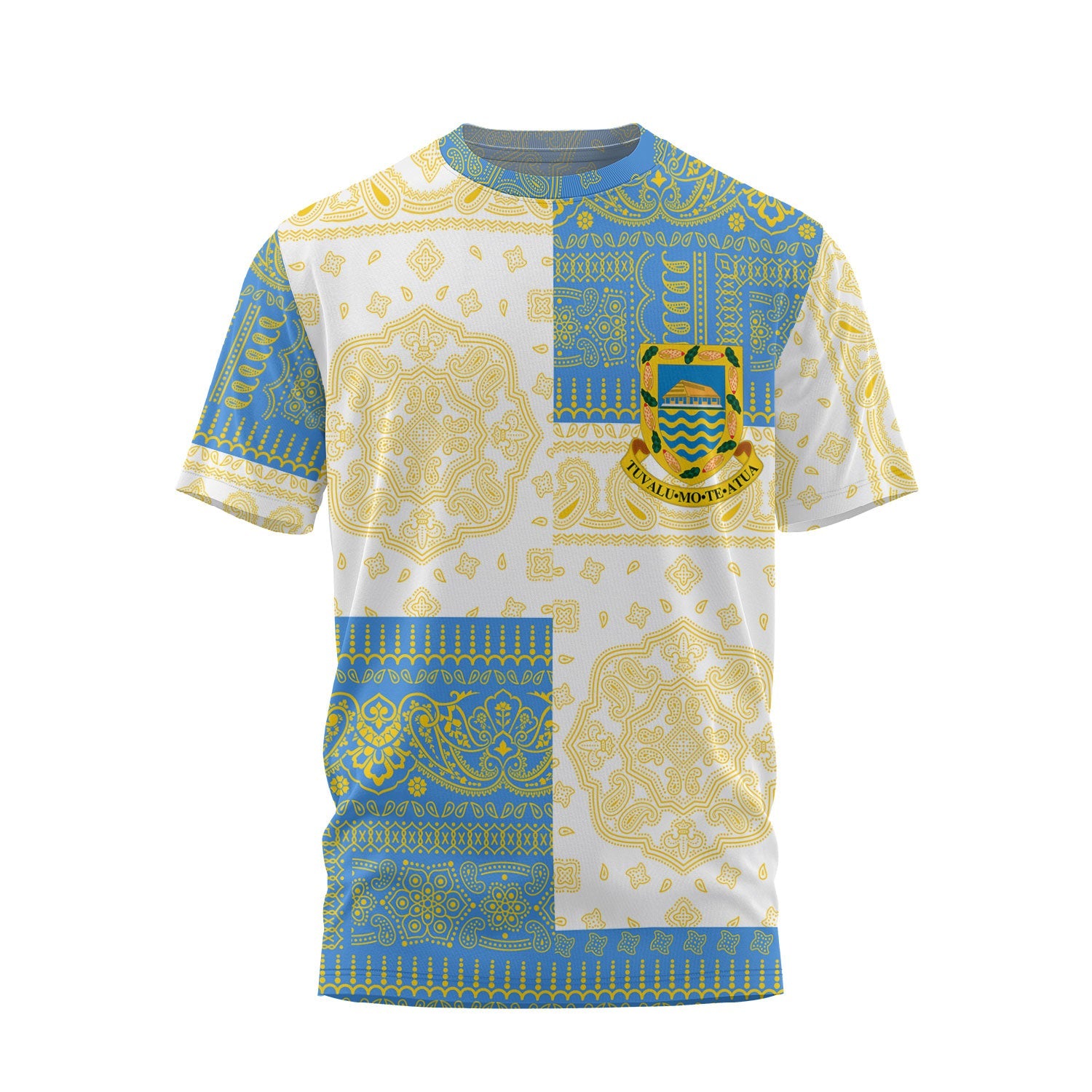 Tuvalu T Shirt Flag And Paisley Basic Style 2