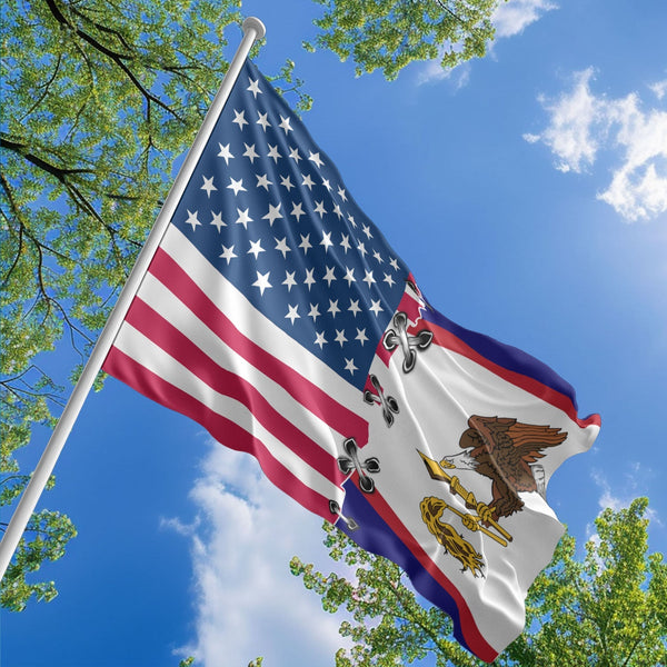 American American Samoan Flag, US And American Samoa Polyester Sew Together Style 1