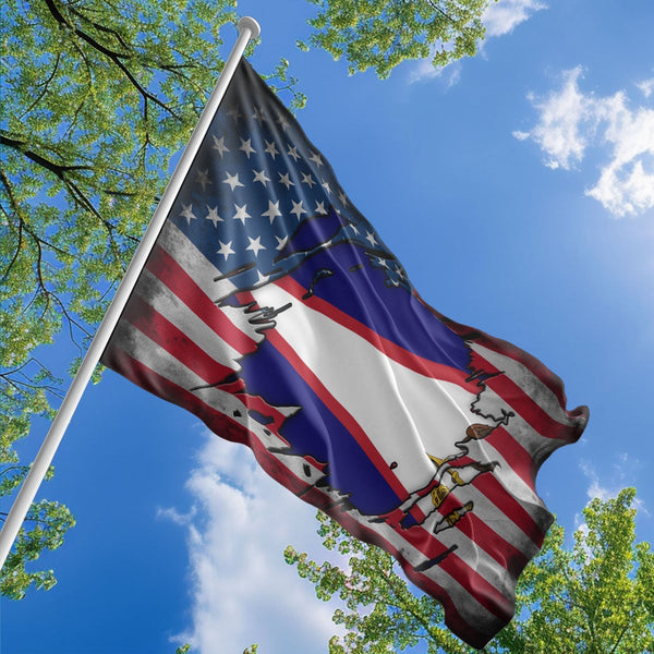 American American Samoan Flag, US And American Samoa Polyester The Scratch Style 1