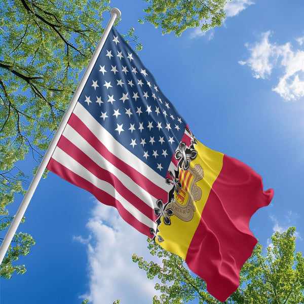 American Andorran Flag, US And Andorra Polyester Sew Together Style 1