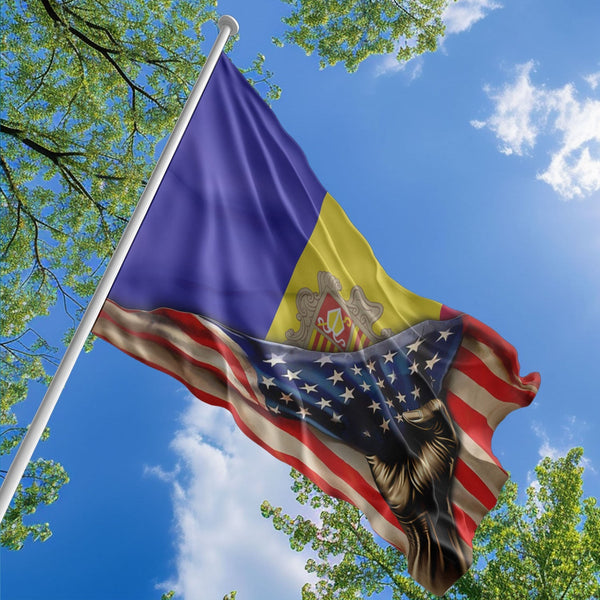 American Andorran Flag, US And Andorra Polyester The Original Style 1