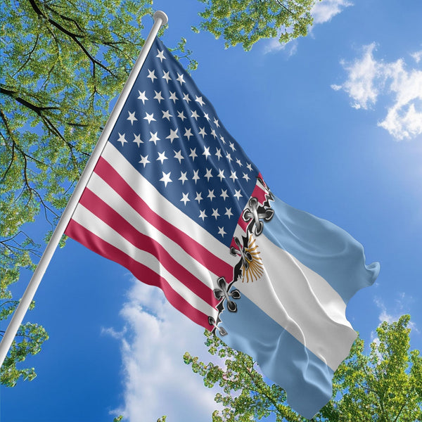 American Argentine Flag, US And Argentina Polyester Sew Together Style 1