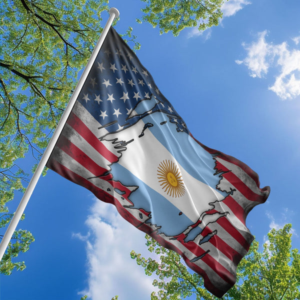 American Argentine Flag, US And Argentina Polyester The Scratch Style 1